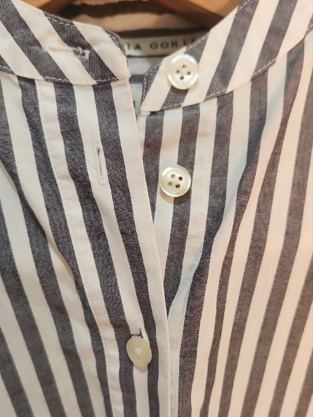 kate spade Broome Street Gray and White Striped Button-Up - Picture 6 of 6